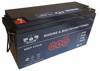 Аккумулятор WBR Marine MB 200-12 AGM - 200 А/ч - тяговый (для лодочных электромоторов)